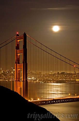 golden gate bridge at night. the Golden Gate Bridge