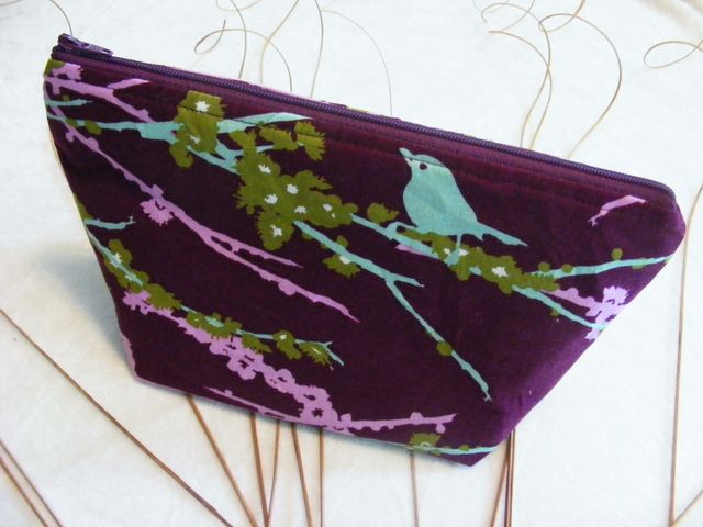 Freedom to Fly :::Purple Aviary Cosmetics Bag:::