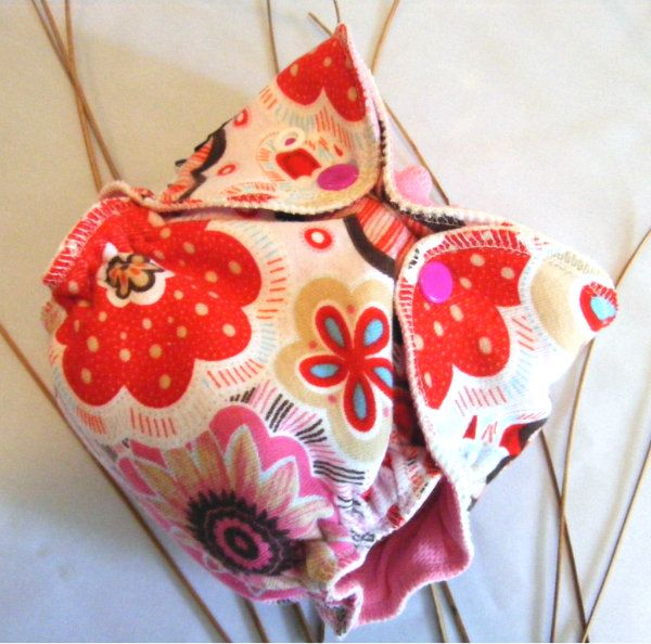 Flower Power Newborn Stay-Dry Fitted Diaper