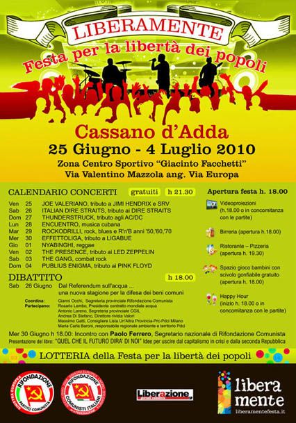 THUNDERSTRUCK live @ FESTA DEI POPOLI, Cassano d'Adda (MI), domenica 27/06/10 ore 21