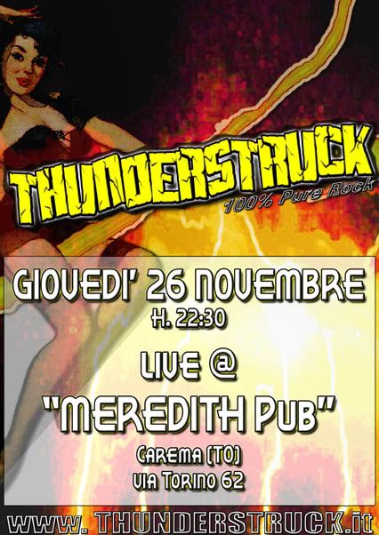 Live @ MEREDITH Pub, Carema (TO), giovedì 26/11/09 ore 22,30