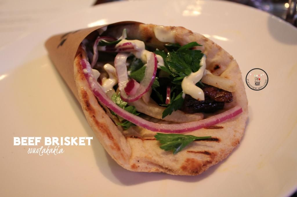 Beef brisket souvlakakia