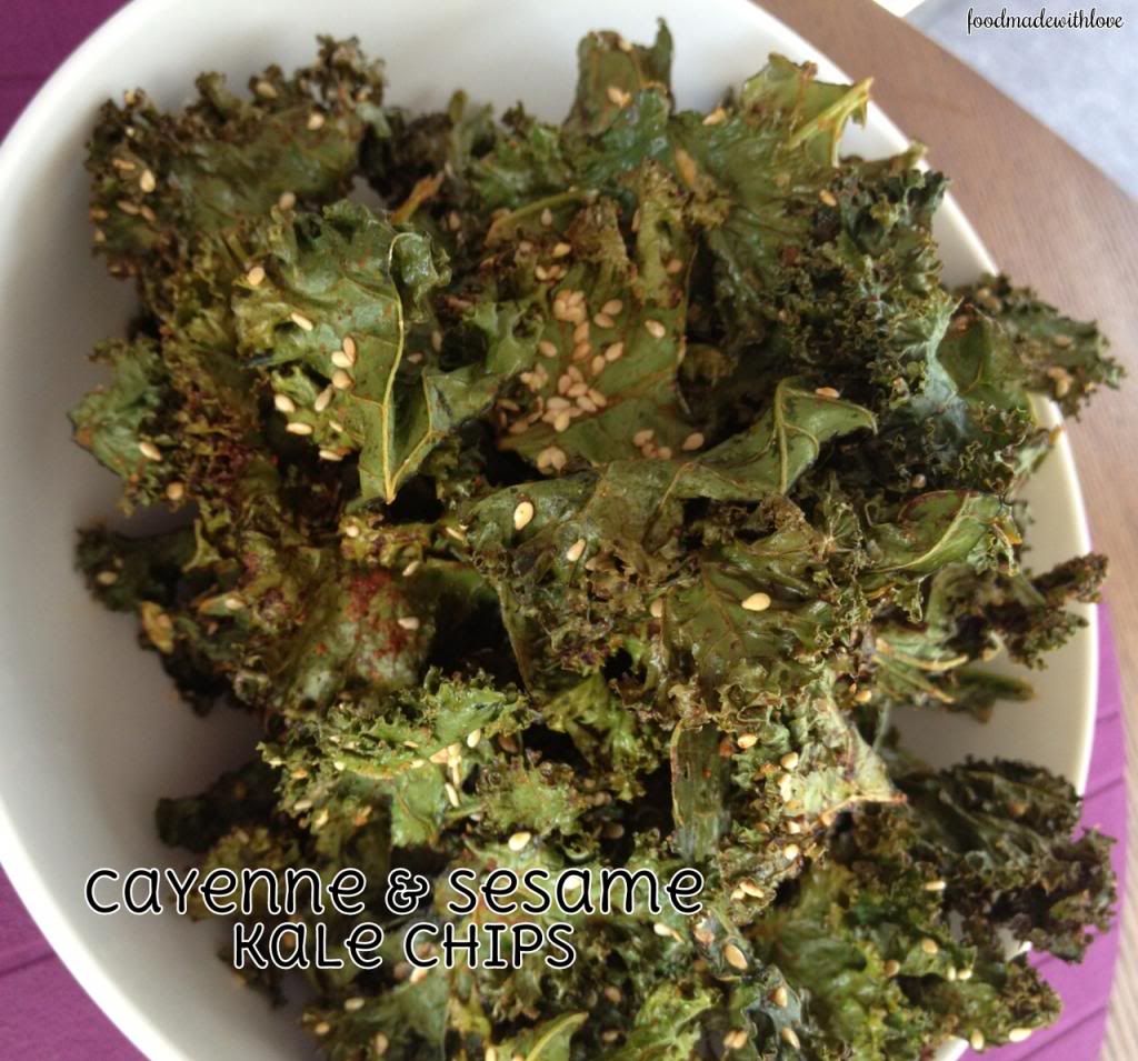 Cayenne & Sesame kale chips