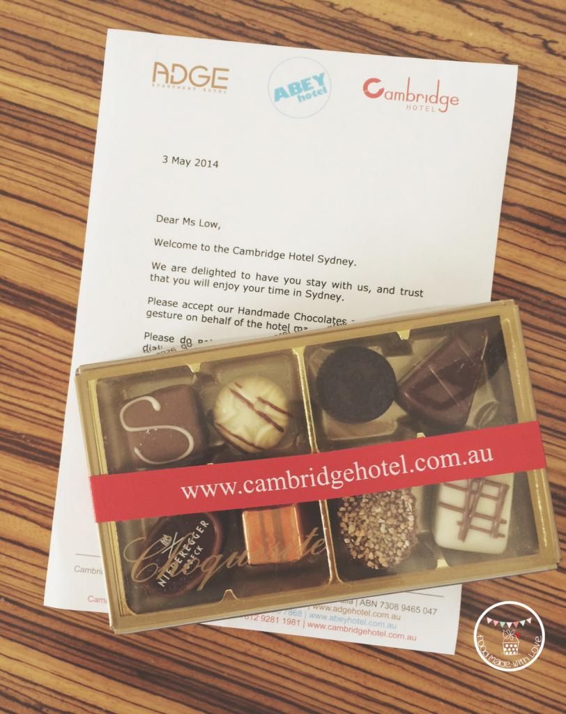 Welcome chocolates