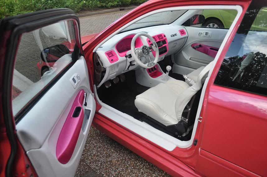  honda civic ek includig now my pink white interior with Isotta Swarovski 