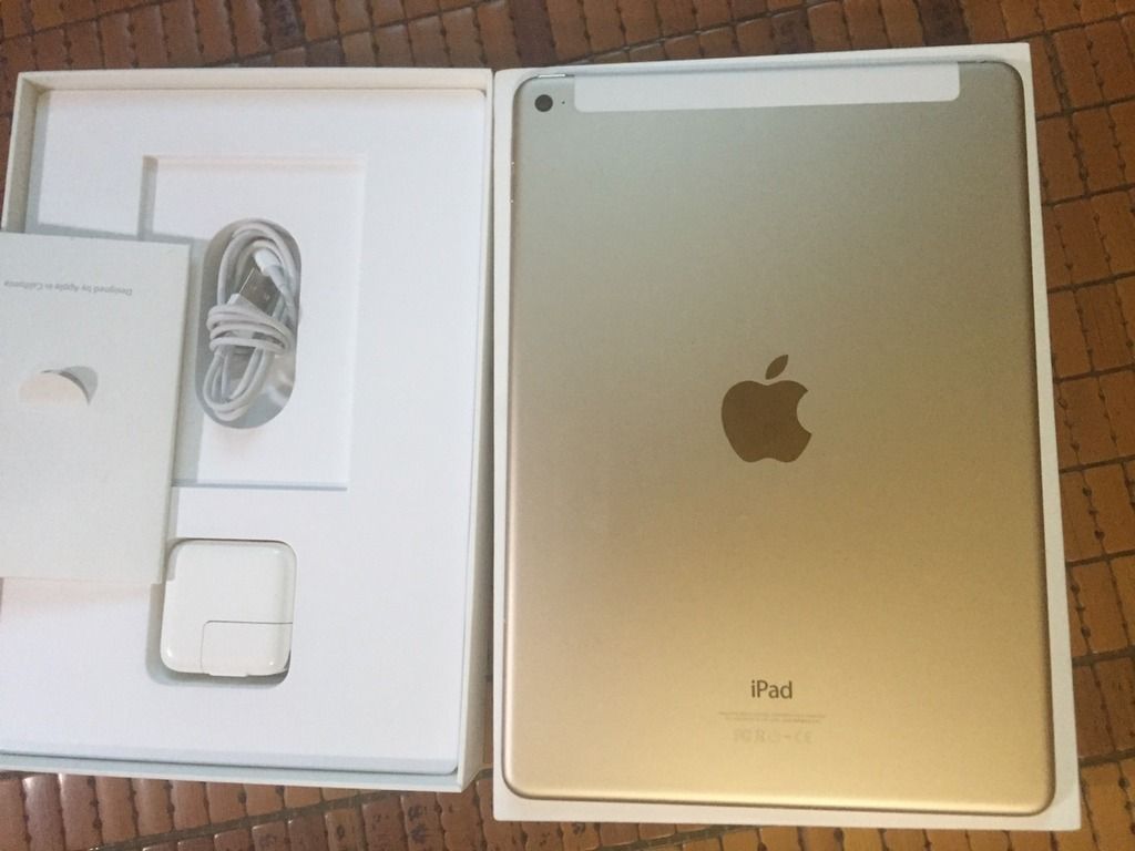 2 em Ipad Air 2 3g + wifi 64gb Gold như mới fullbox zin 100% - 1