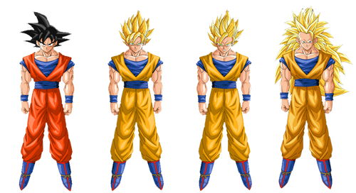 Gokus.png Goku's Super Saiyan forms