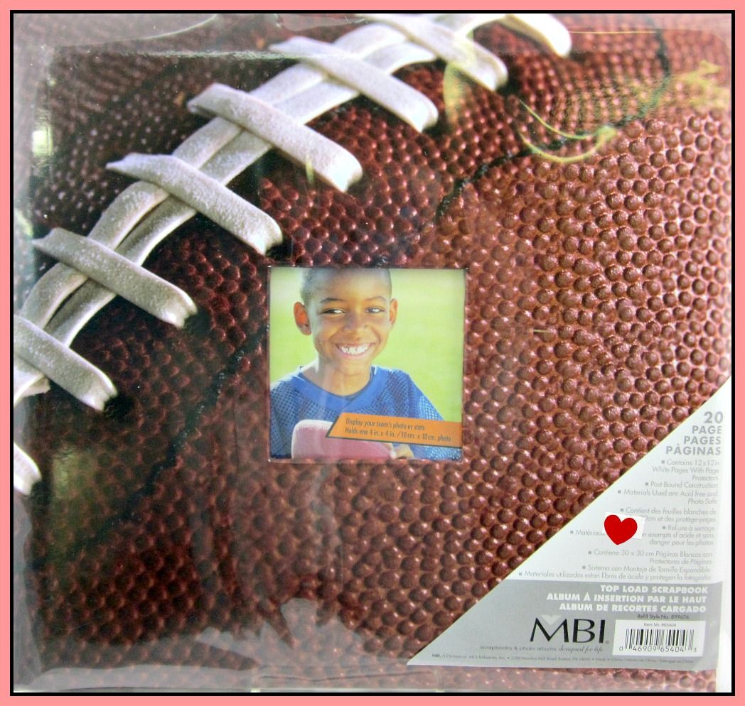 MBI Sports Football Scrapbook Album 12"X12" Top Load Page Protectors