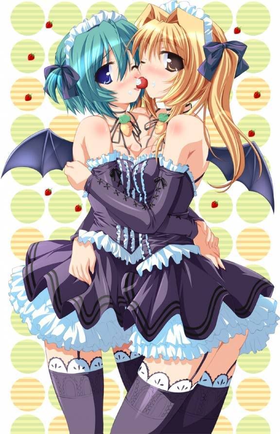 cute anime maid girl. Tags : anime bat wings,anime