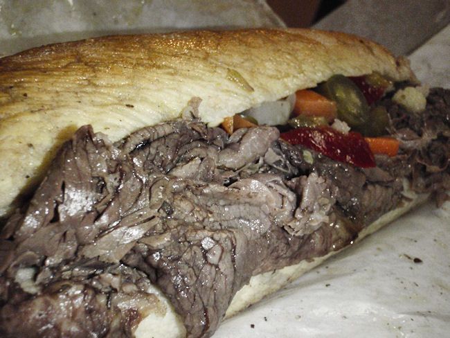 Dipped Italian Beef w/Hot Peppers