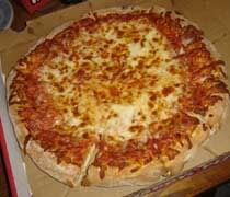 Happys Pizza A large cheese pizza from Happys Pizza