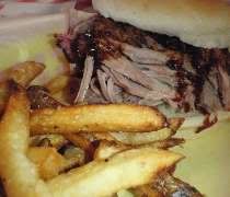Martins Bar-B-Que Pulled Pork Sandwich and Fries.