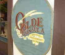 The sign for Olde Peninsula Brew Pub in downtown Kalamazoo
