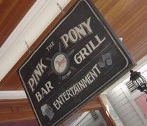 Pink Pony Bar & Grill The Pink Pony Bar & Grill in downtown Mackinac Island.