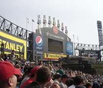 US Cellular Field The famous Exploding Scoreboard at US Cellular Field.