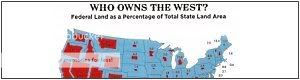 who owns land in each of the 50 states : land owned by federal government highlighted