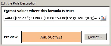 Formulas in Conditional Formatting