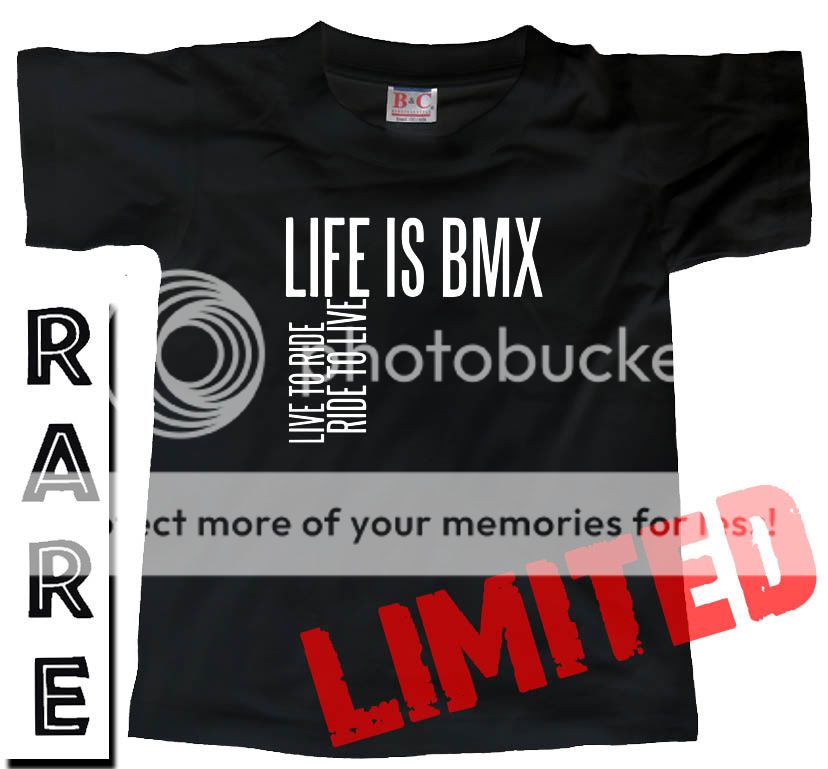 LIFE IS BMX, LIVE TO RIDE (Bike Bicycle) RACING T SHIRT  