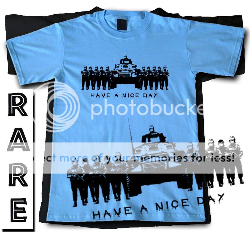 BANKSY HAVE A NICE DAY (Army Stencil Antifa) T SHIRT  