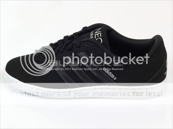 Adidas Derby Black/Black/Metallic Silver Classic 3 Stripes Low Neo 