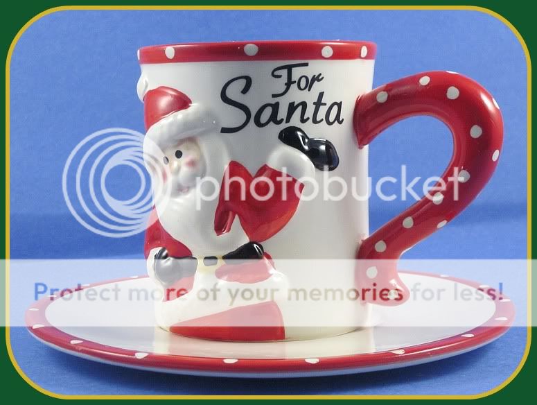 Santa Clause Cookie Plate & Mug Christmas Holiday 2 Piece New  