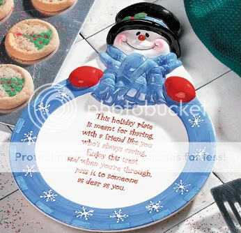 Fill this dolomite Snowman Plate with homemade treats and give to a